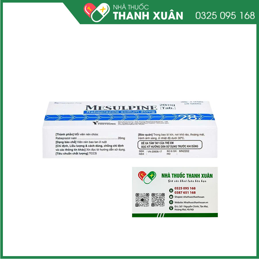 Mesulpine Tab. 20mg điều trị các bệnh lý dạ dày